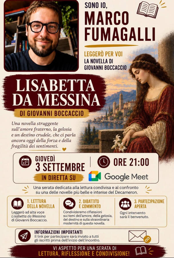 3 settembre, ore 21 · Lisabetta da Messina — Giovanni Boccaccio