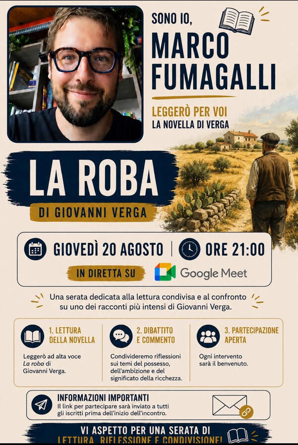 20 agosto, ore 21 · La roba — Giovanni Verga